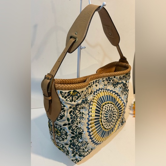 Cole Hann Embroidered Leather Tote Bag with Floral Design - Picture 2 of 9